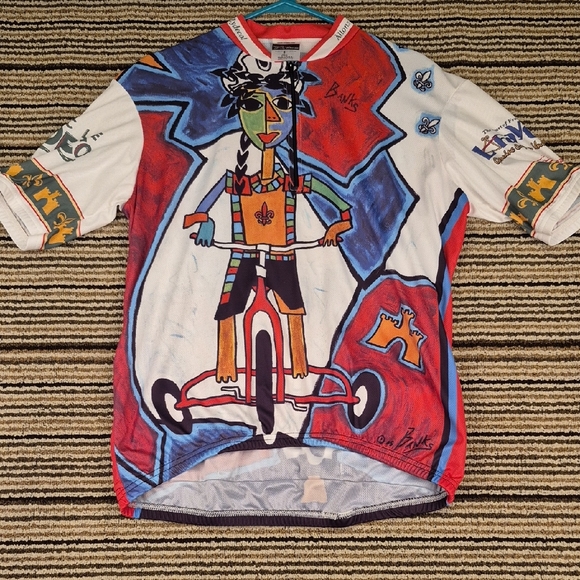 Vomax Tops - VOMAX x Vergie Banks Art Signed Red White Polyester Womens Cycling Jersey‎ 5 XL